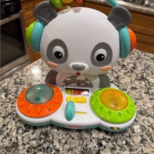 Infantino Panda DJ Toy - White with Orange & Green & Teal Accents